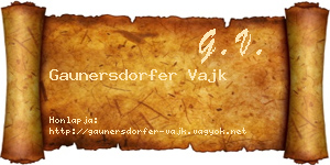 Gaunersdorfer Vajk névjegykártya